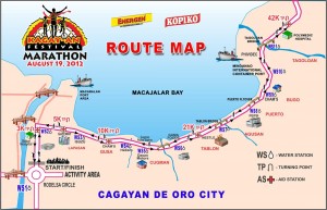 Route Map Kagay-an Festival Marathon,Kagay-an Festival Marathon,cdo fun run, fun run
