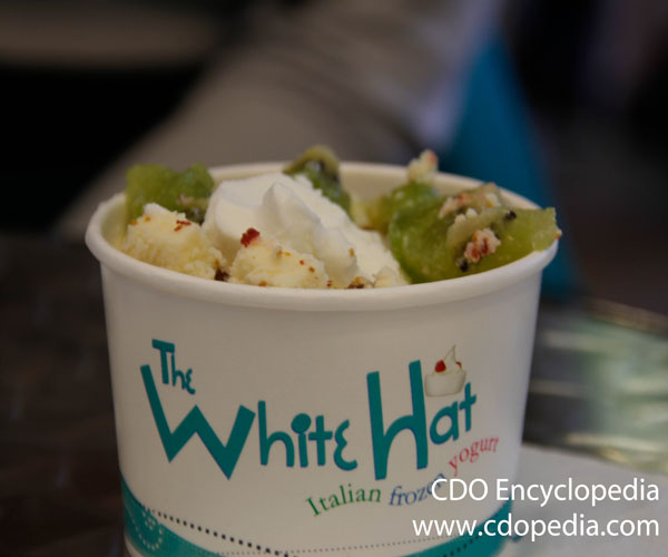 Centrio Mall branch in Cagayan de Oro City, White Hat Yogurt Cagayan de Oro, cdo guide, White Hat Yogurt, Italian frozen yogurt, yummy yogurts, Yogurt Cake, Centrio Garden,White Hat Yogurt Philippines,White Hat Yogurt Luzon