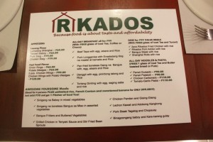 Rikados Restaurant Cagayan de Oro, Rikados Restaurant, Filipino restaurant, Master Chef of Rikados, Master Chef, Master Chef Cagayan de Oro, Cagayan de Oro,Rikados Restaurant Menu