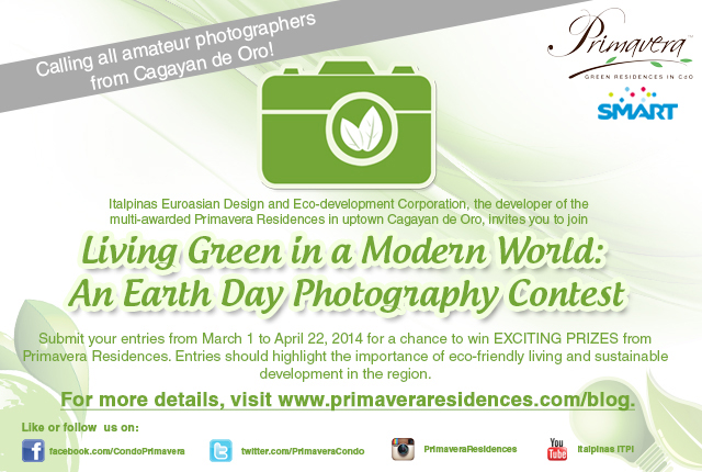 Primavera Earth Day Photography Contest, Photography Contest, condominium building in Mindanao, Smart Communication, Hobbyist Photographers, Photographers Enthusiast
