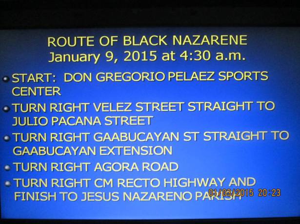 Route of the Procession for the Black Nazarene