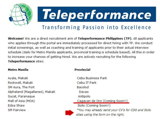 Teleperformance, Teleperformance Philippines, Teleperformance Philippines Cagayan de oro, Teleperformance Cagayan de Oro, Teleperformance Philippines call center