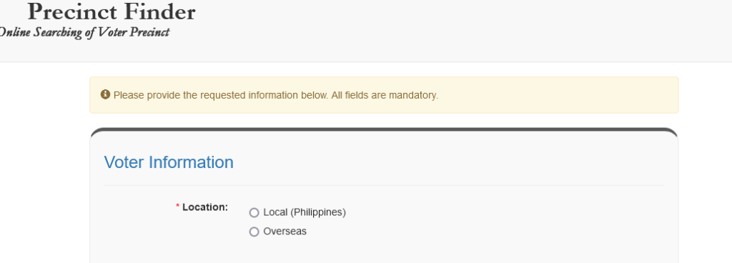 COMELEC Precinct Finder