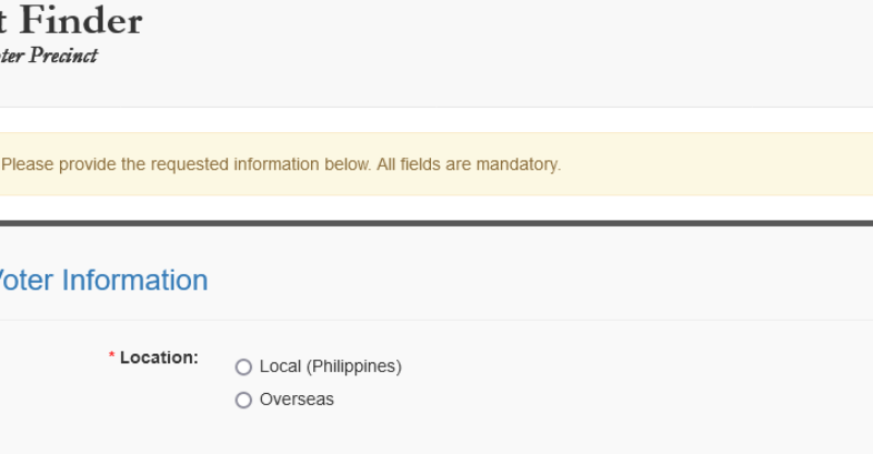 COMELEC Precinct Finder