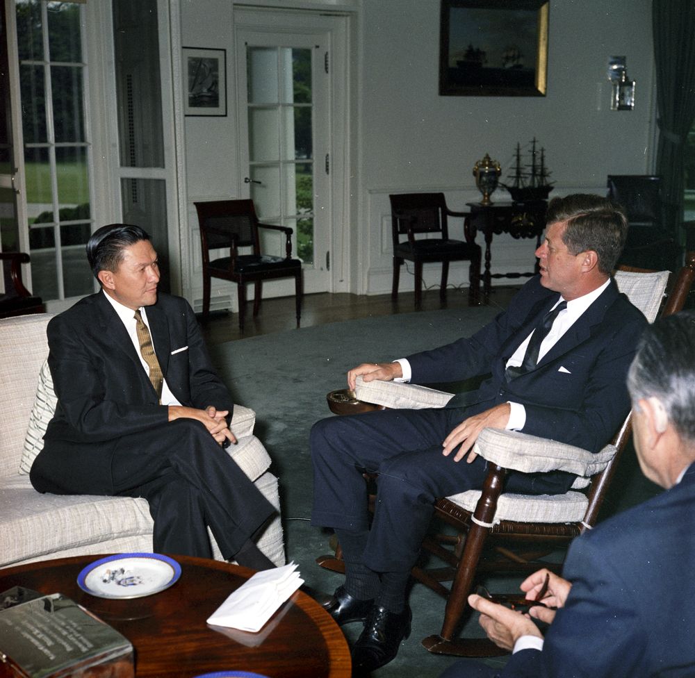 President John F. Kennedy with Vice President of the Philippines, Emmanuel Peláez