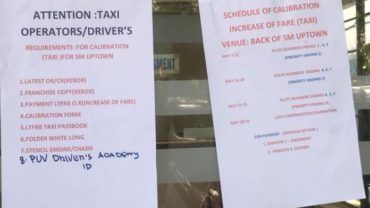 Schedule of cagayan de oro taxi calibration