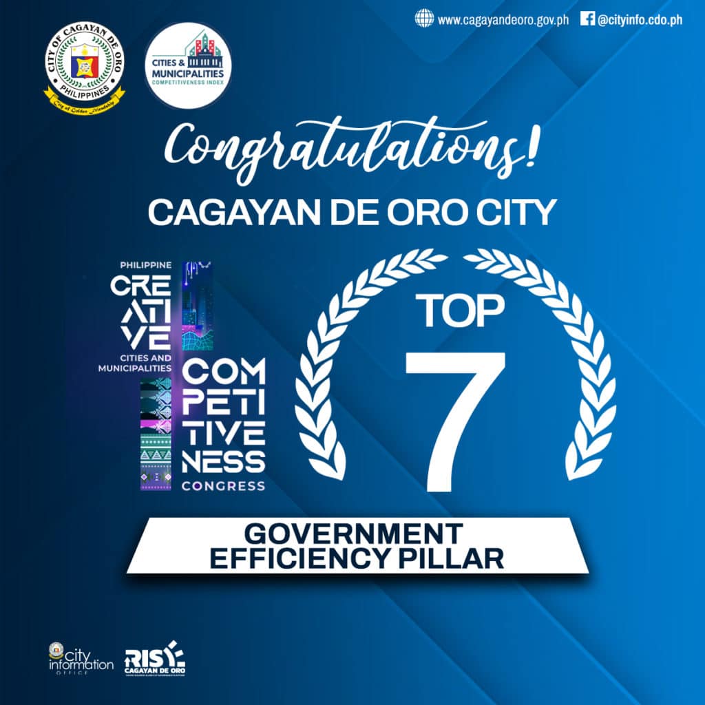 Cagayan de Oro City, Competitiveness Index, Urban Development, Mayor Rolando 'Klarex' Uy, Economic Dynamism, Resilient City, Municipalities in the Philippines